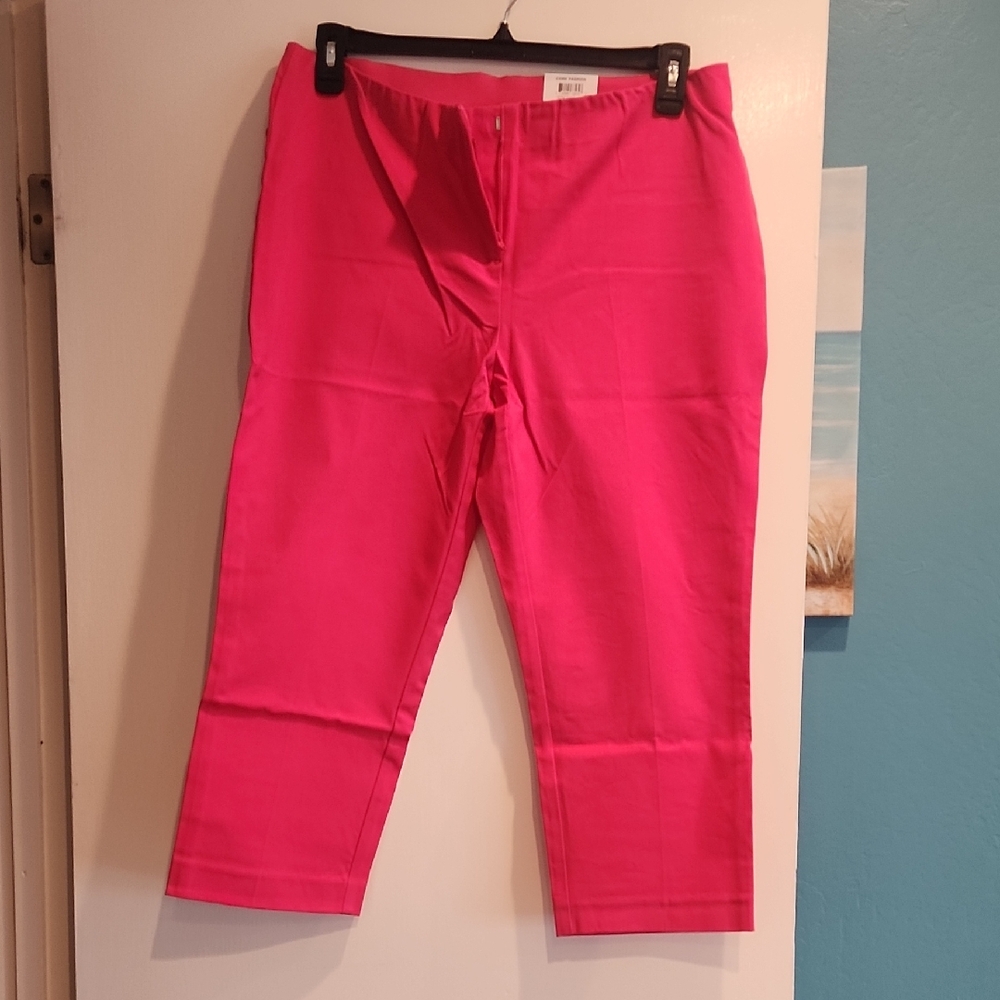 Alfani Womens Bright Pink Capri Pants